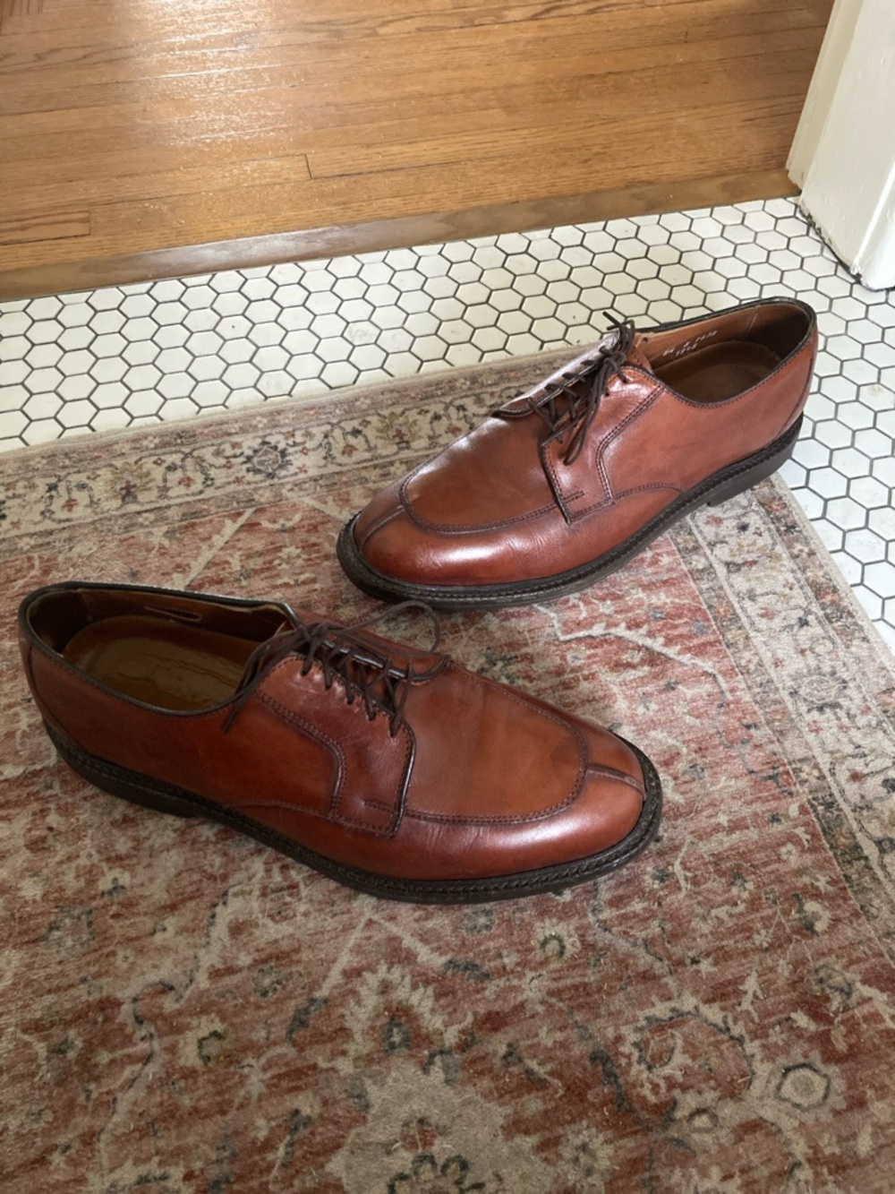 Allen Edmonds Men's Leather Derby Shoes in Cognac